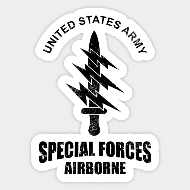 US Special Forces Airborne (distressed) Sticker by Firemission45